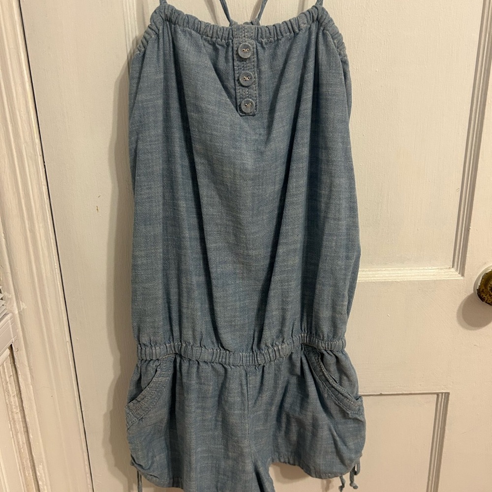 Hollister Light Blue Denim Romper